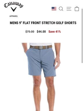BUNDLE OF 3 PAIRS!!! Men's Flat Front Callaway Stretch Golf Shorts (size 34)